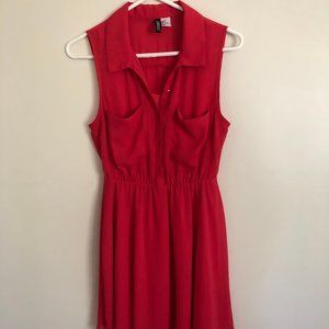 Divided by H&M Red Shirt Dress